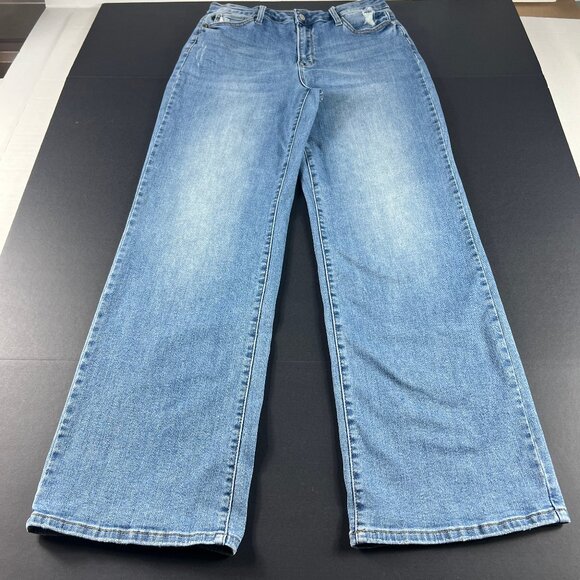 Judy Blue Denim - Judy Blue Jeans Womens 30x31* Wide Leg High Rise Light Blue Stretch Denim Tag 31